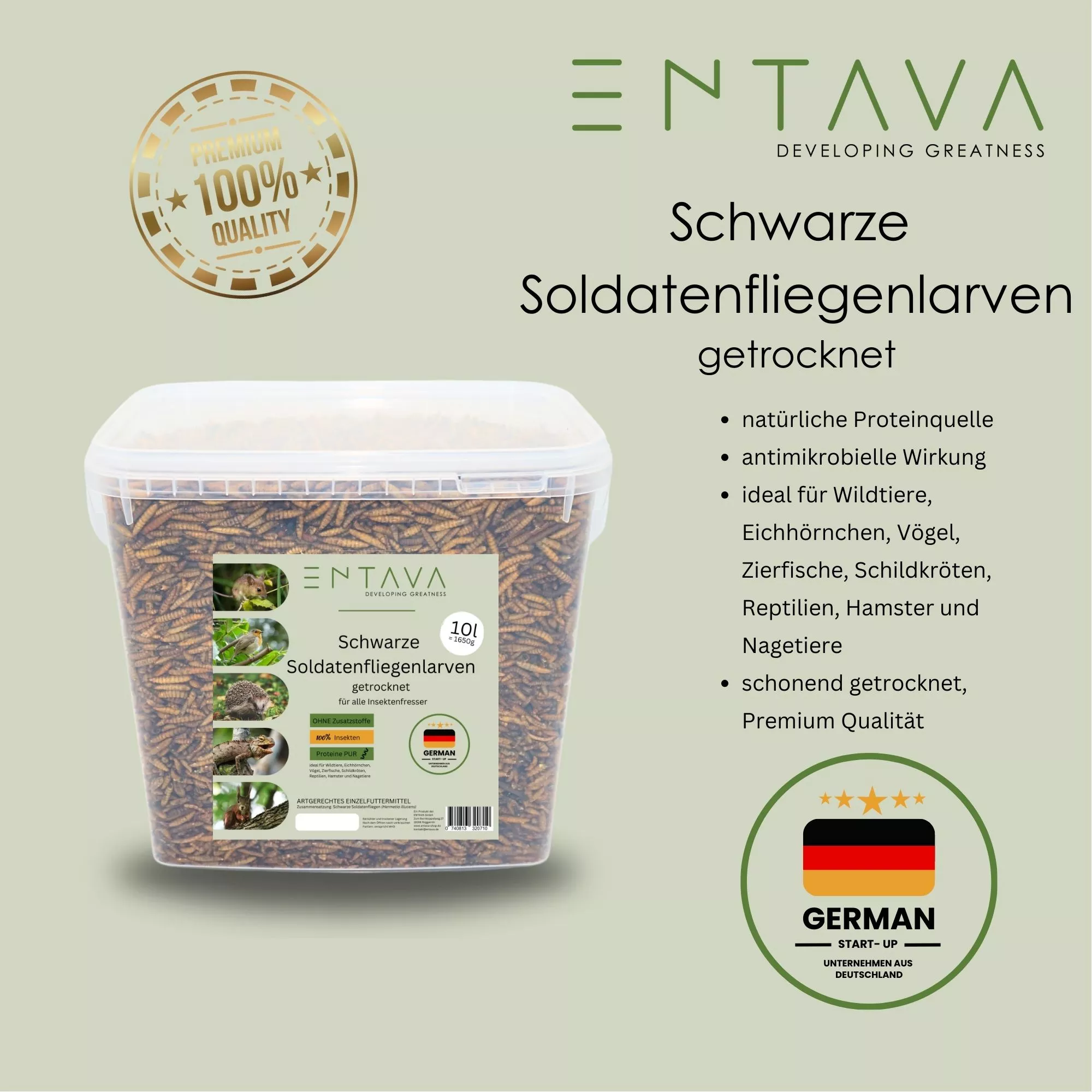 SPENDE Tierfreunde Rhein-Erft e.V.  10l Soldatenfliegenlarven getrocknet