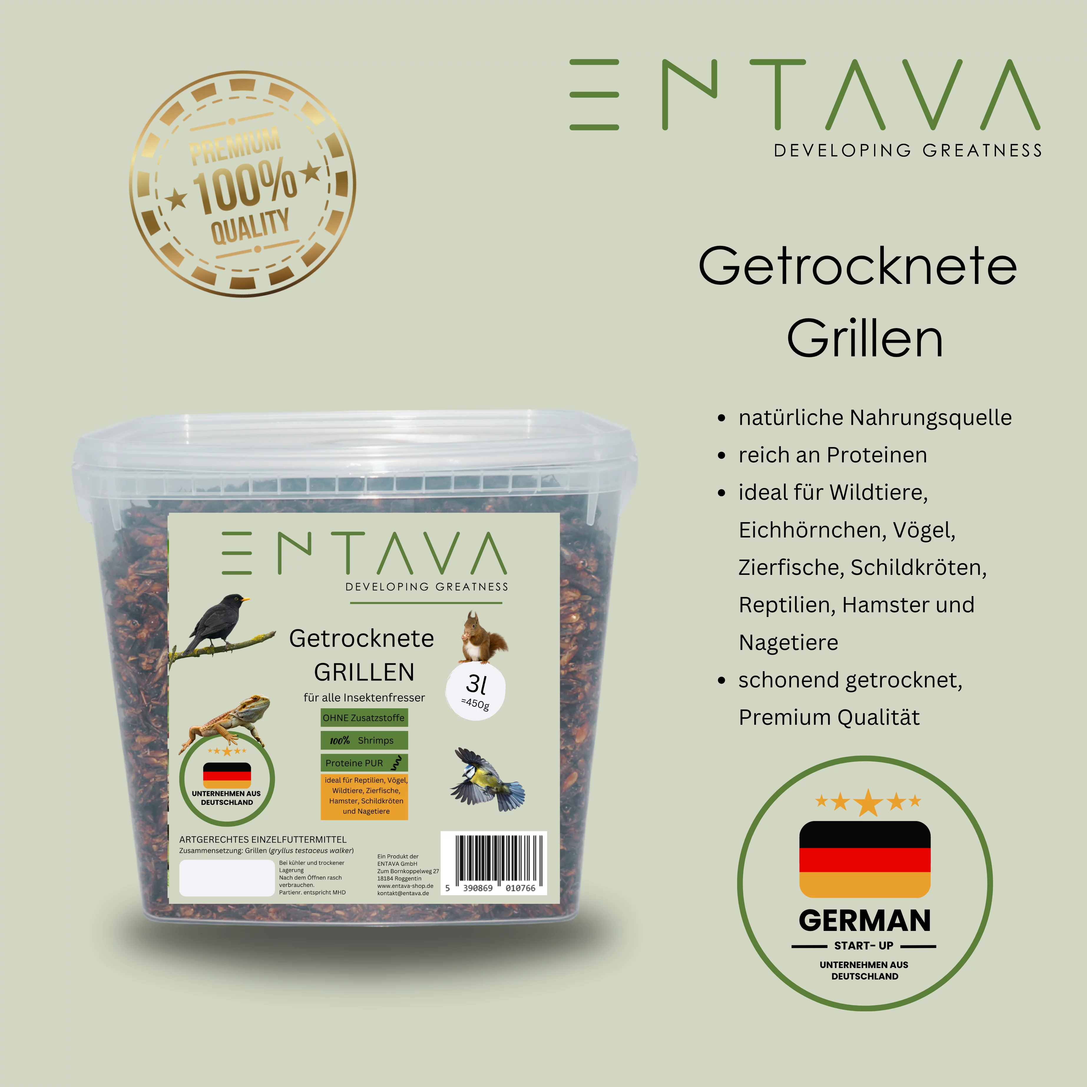 ENTAVA 3l getrocknete Grillen
