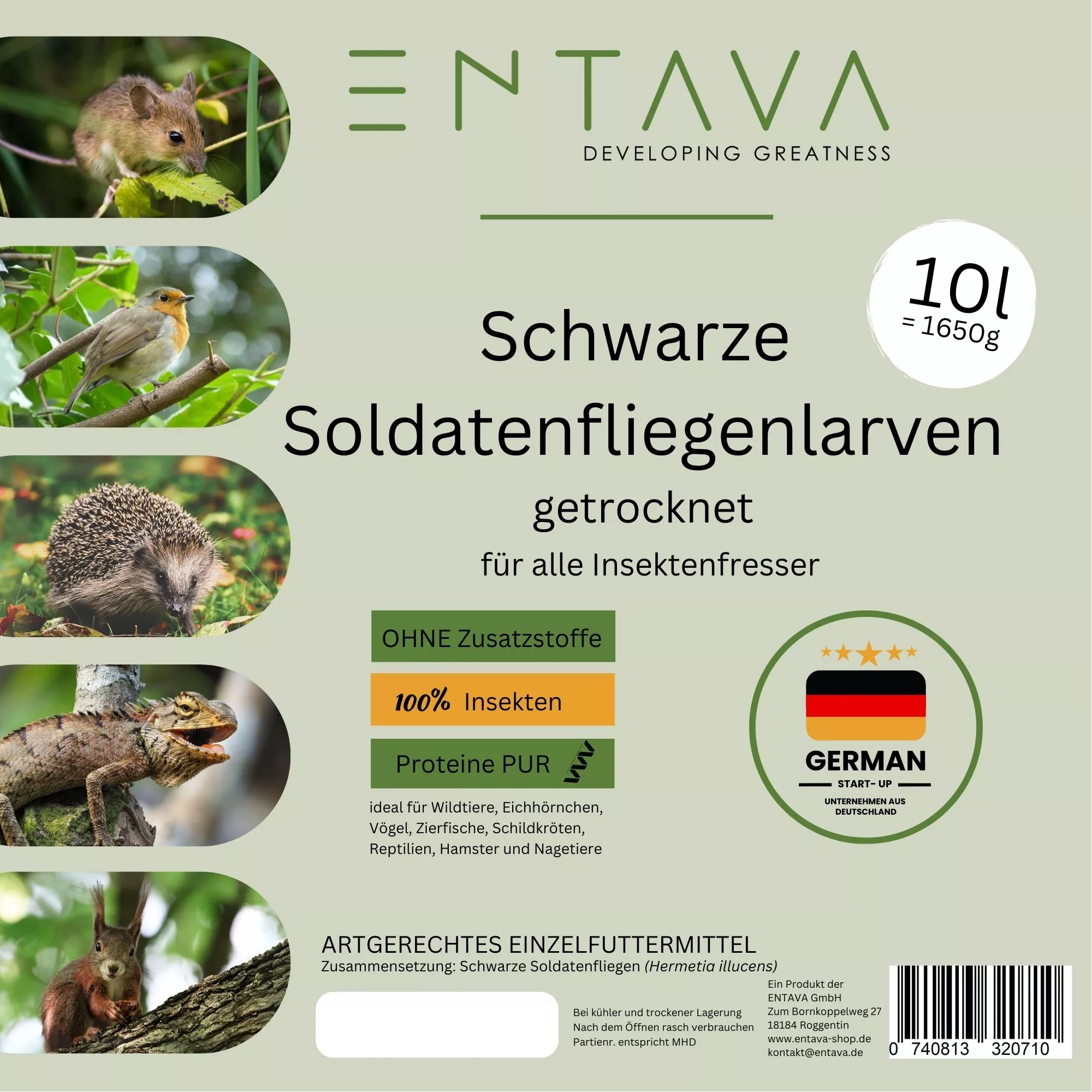 SPENDE Tierfreunde Rhein-Erft e.V.  10l Soldatenfliegenlarven getrocknet