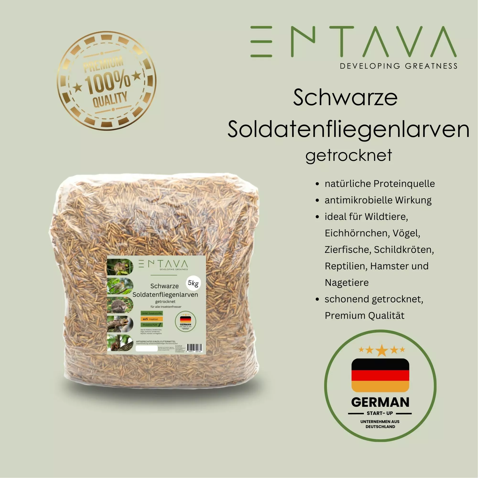 ENTAVA 5kg Soldatenfliegenlarven getrocknet