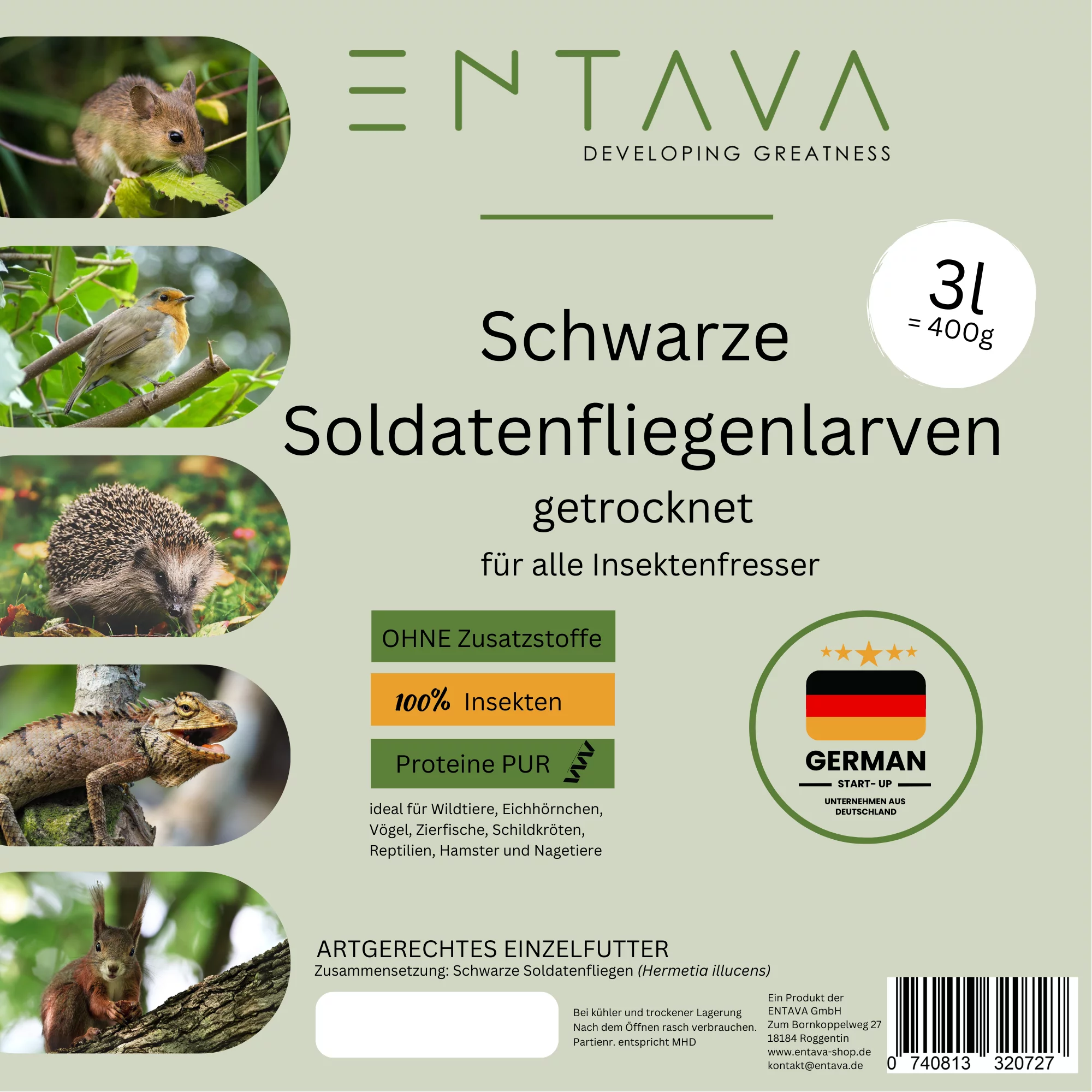 SPENDE Igelhilfe Schulzendorf: 3l Soldatenfliegenlarven getrocknet