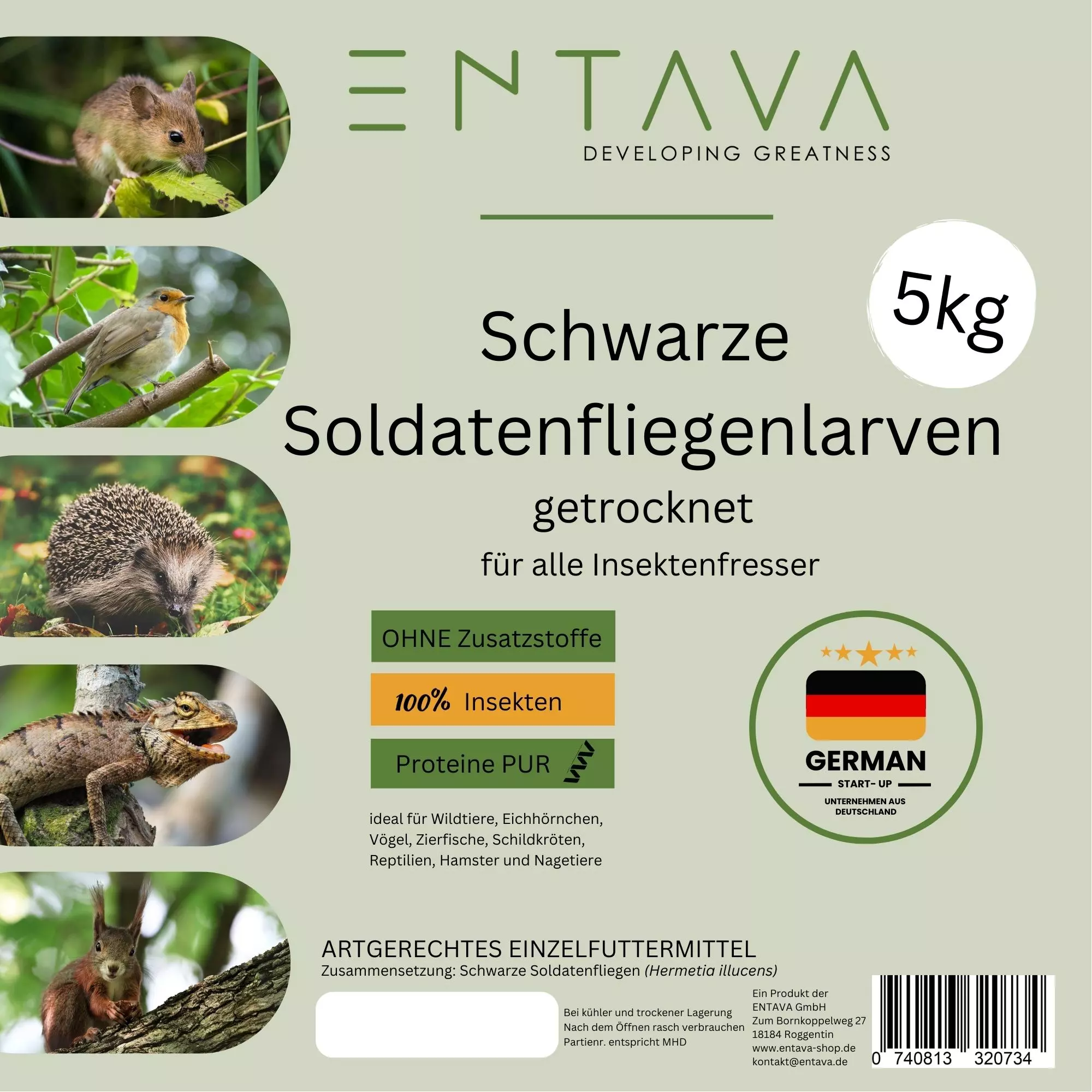 ENTAVA 5kg Soldatenfliegenlarven getrocknet
