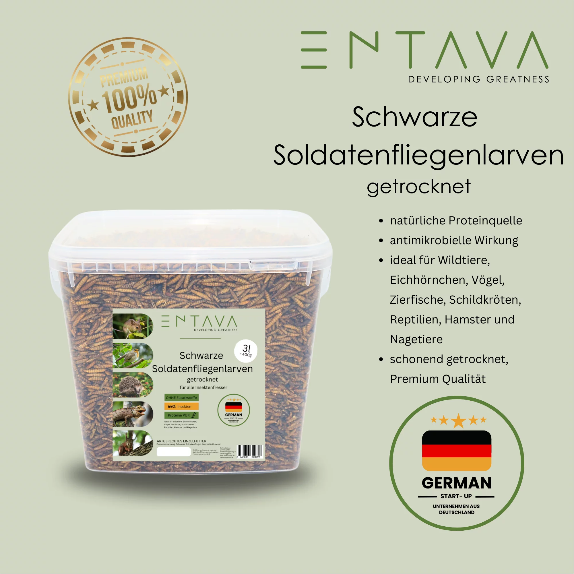 SPENDE Igelhilfe Schulzendorf: 3l Soldatenfliegenlarven getrocknet