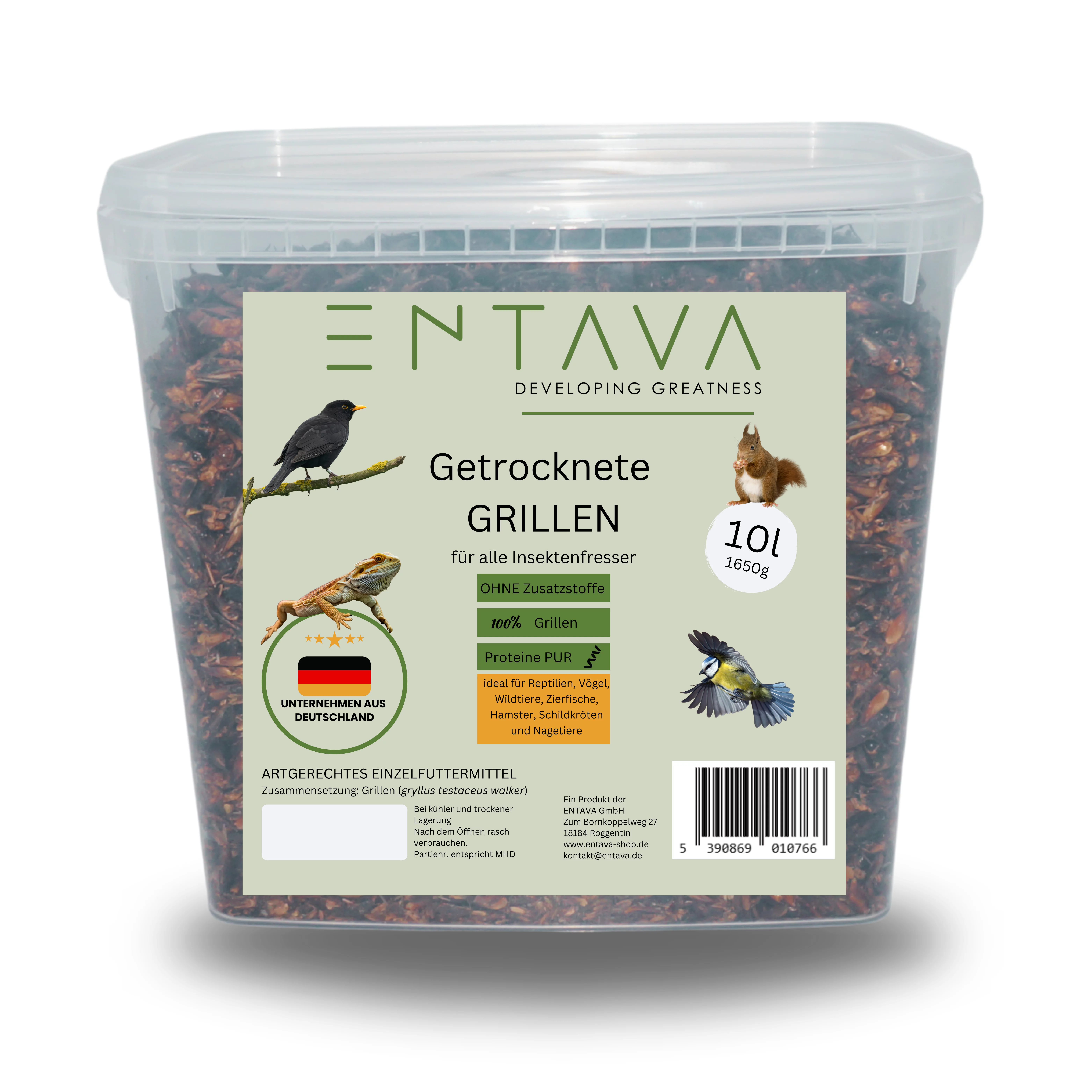 ENTAVA 10l getrocknete Grillen