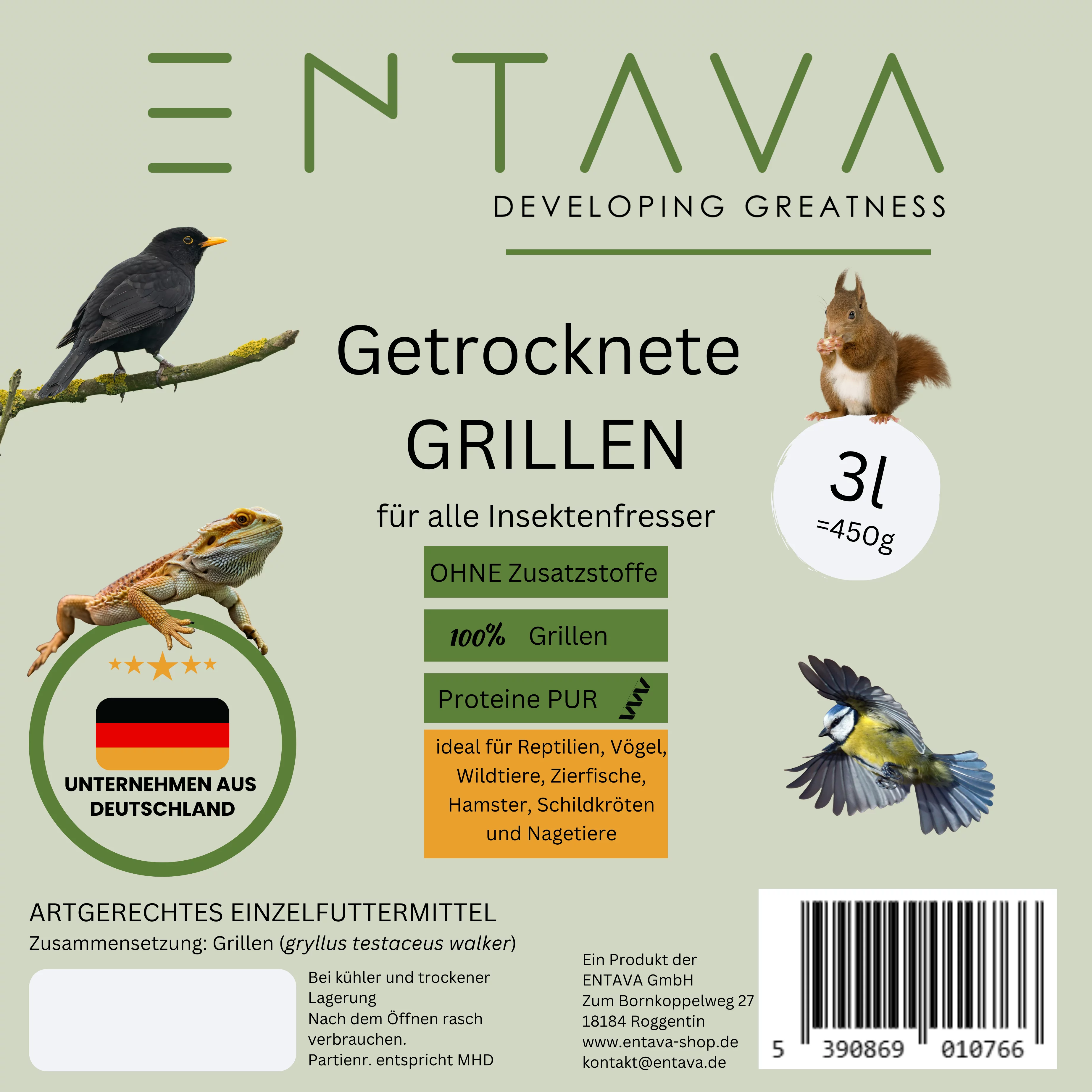 ENTAVA 3l getrocknete Grillen