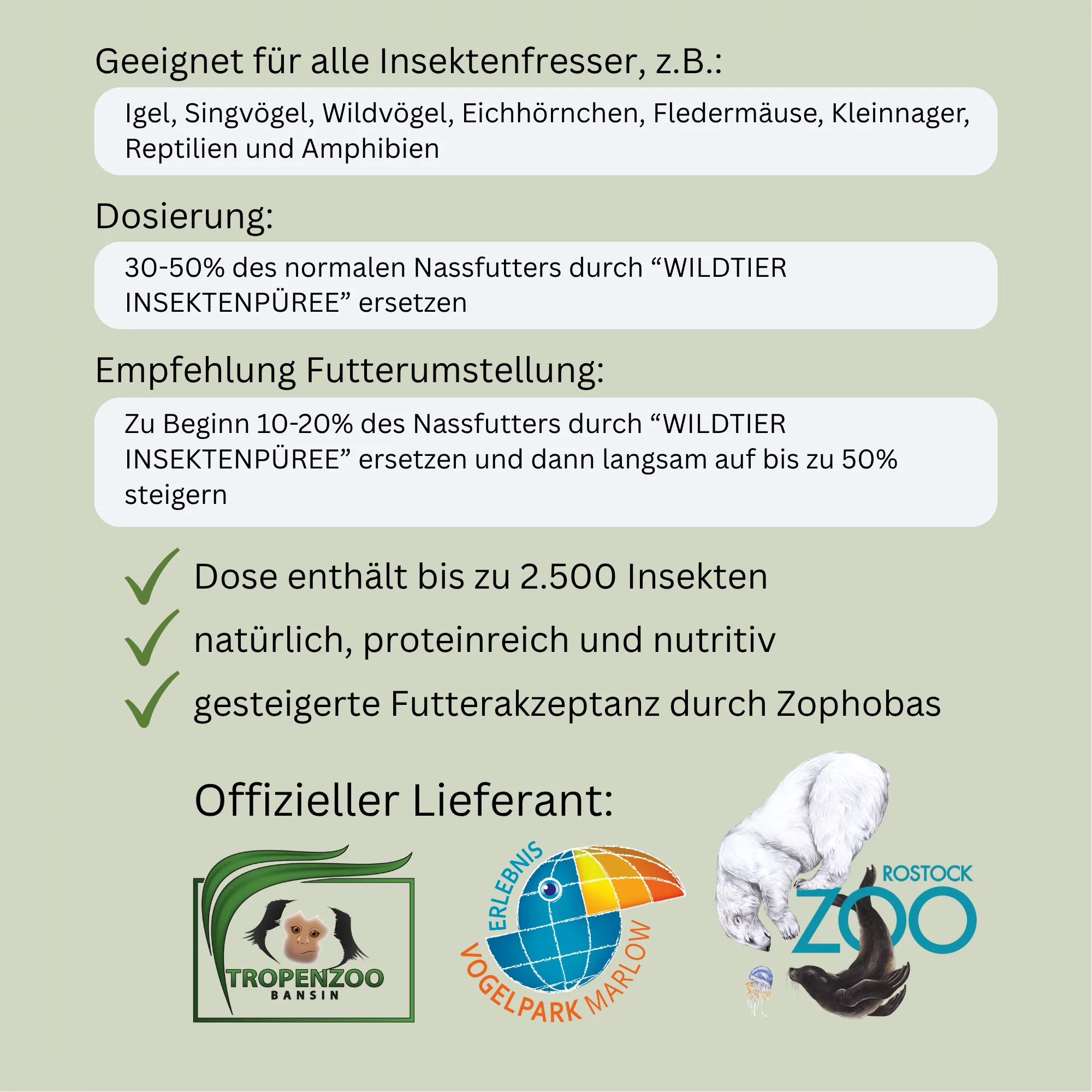 ENTAVA Wildtier Insektenpüree 200g Dose
